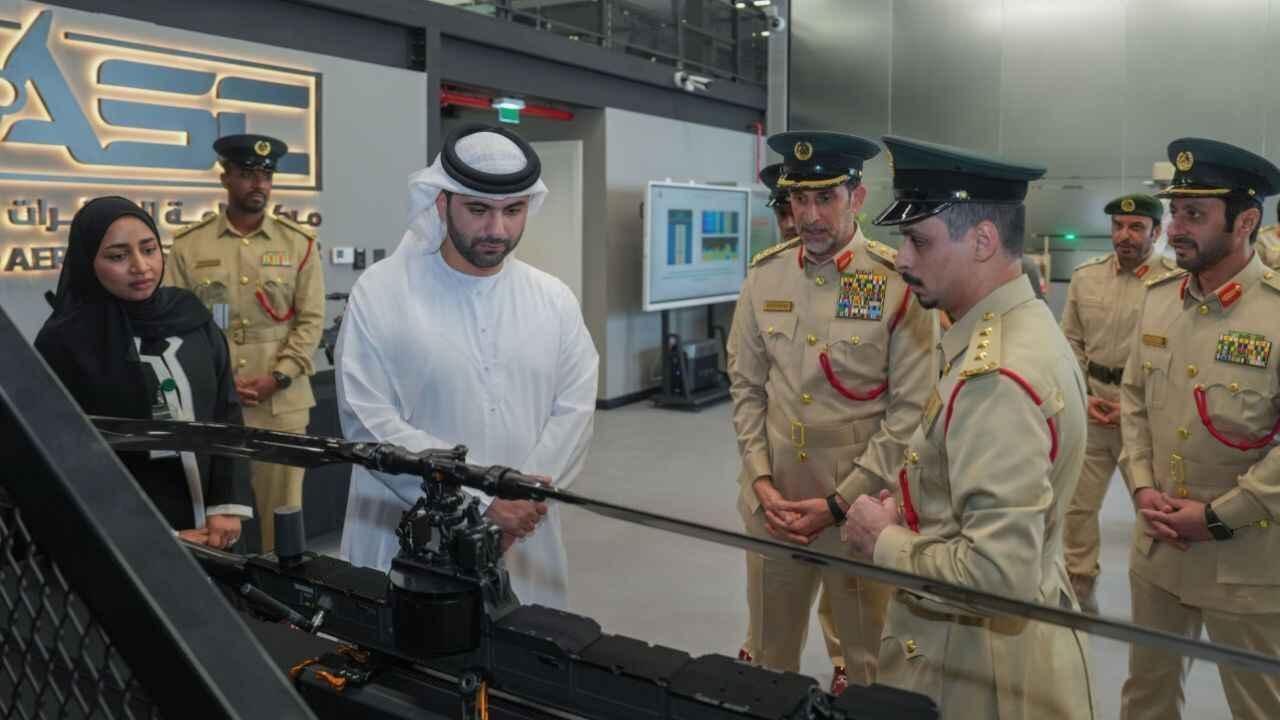 Sheikh Mansoor Reviews Dubai Police’s Drone Operations