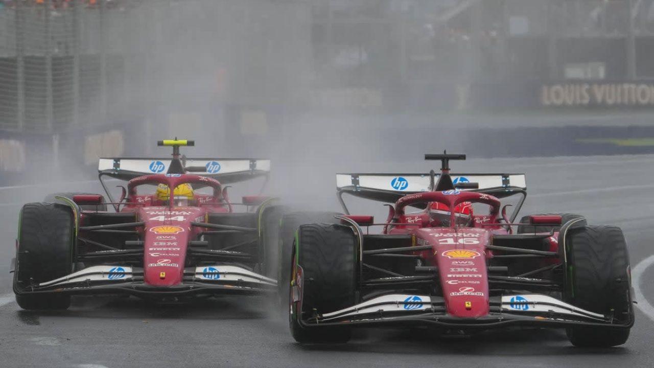 Hamilton Says Ferrari F1 Car Struggles in Wet Race