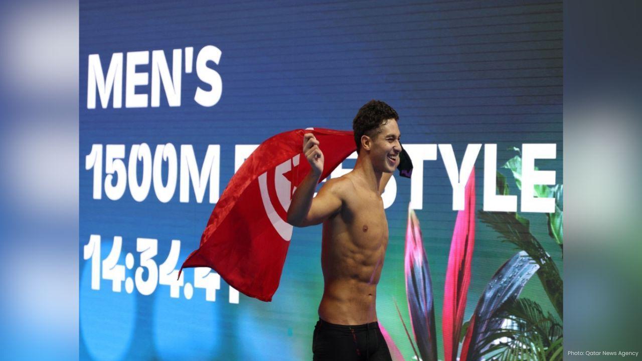 Ahmed Jaouadi Wins 1500m Freestyle at Aquatics Championship