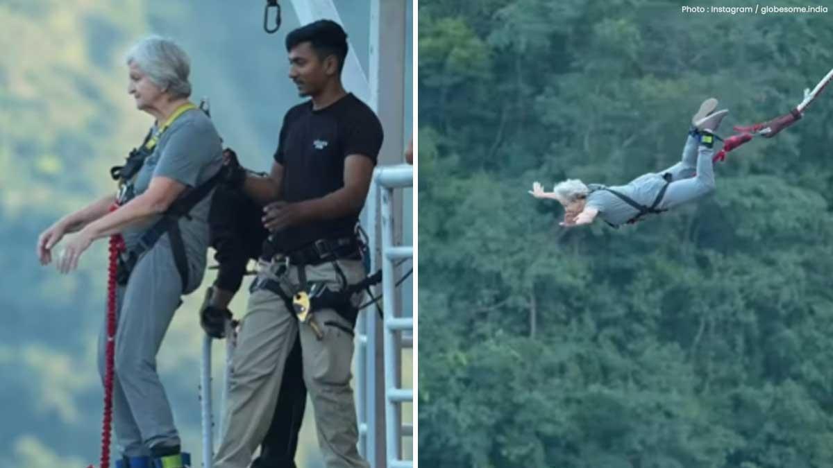 82-Year-Old Woman’s Bungee Jump in Rishikesh Captivates Internet