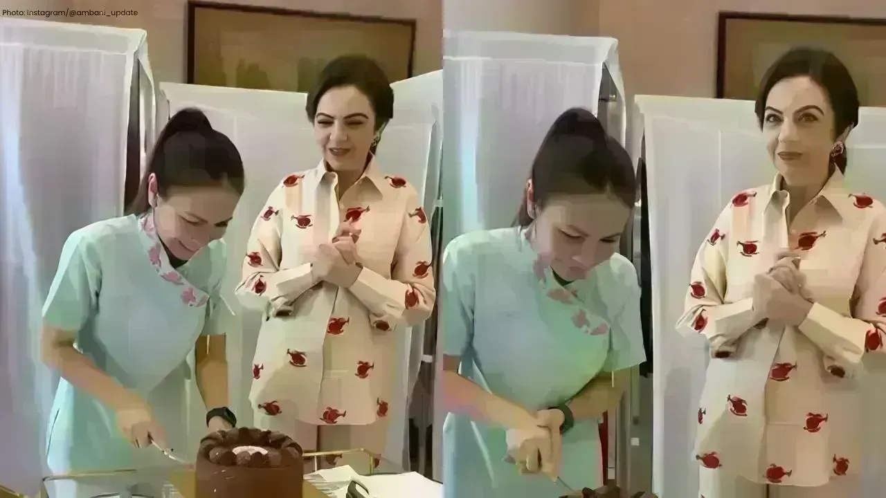 Nita Ambani Hosts Birthday Celebration for Staff in Peach Co-ord Set