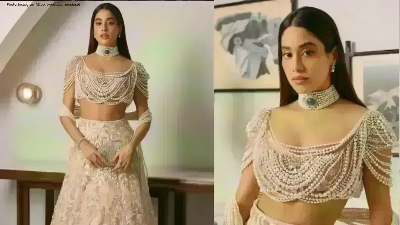 Janhvi Kapoor Dazzles in Elegant Mustard Ensemble by Anamika Khanna