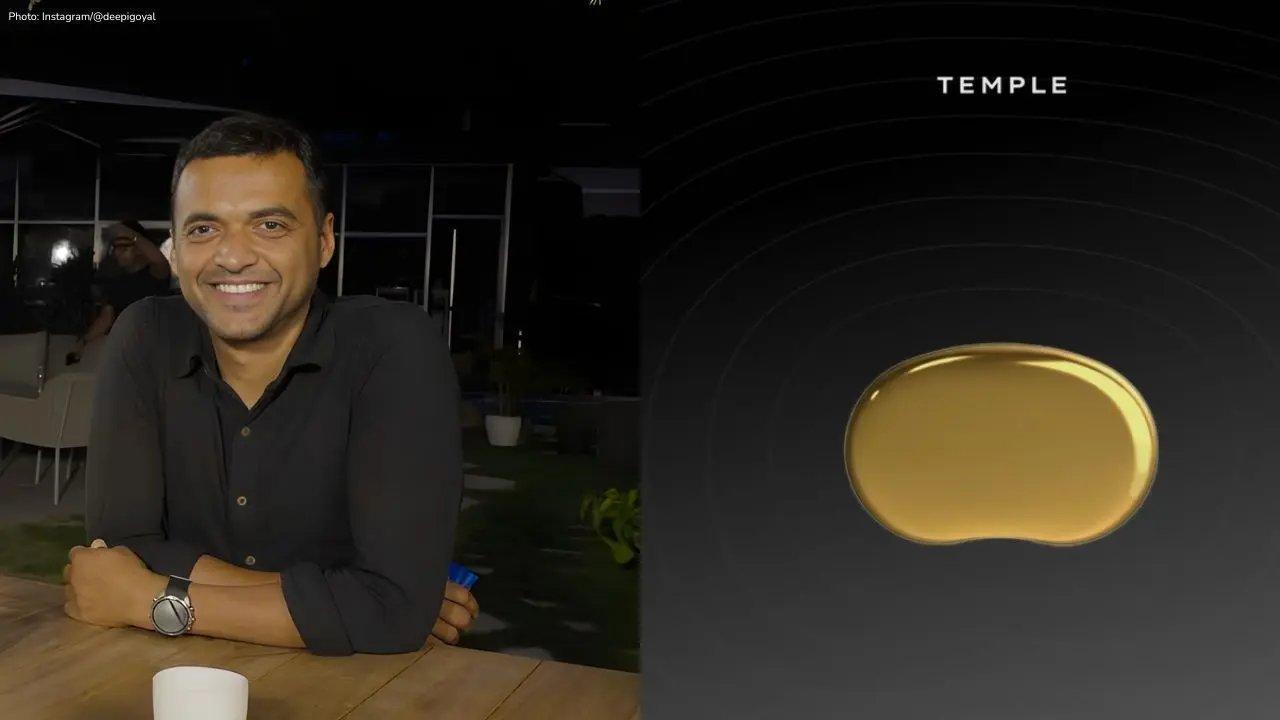 Deepinder Goyal Shows New Temple Brain Monitoring Device