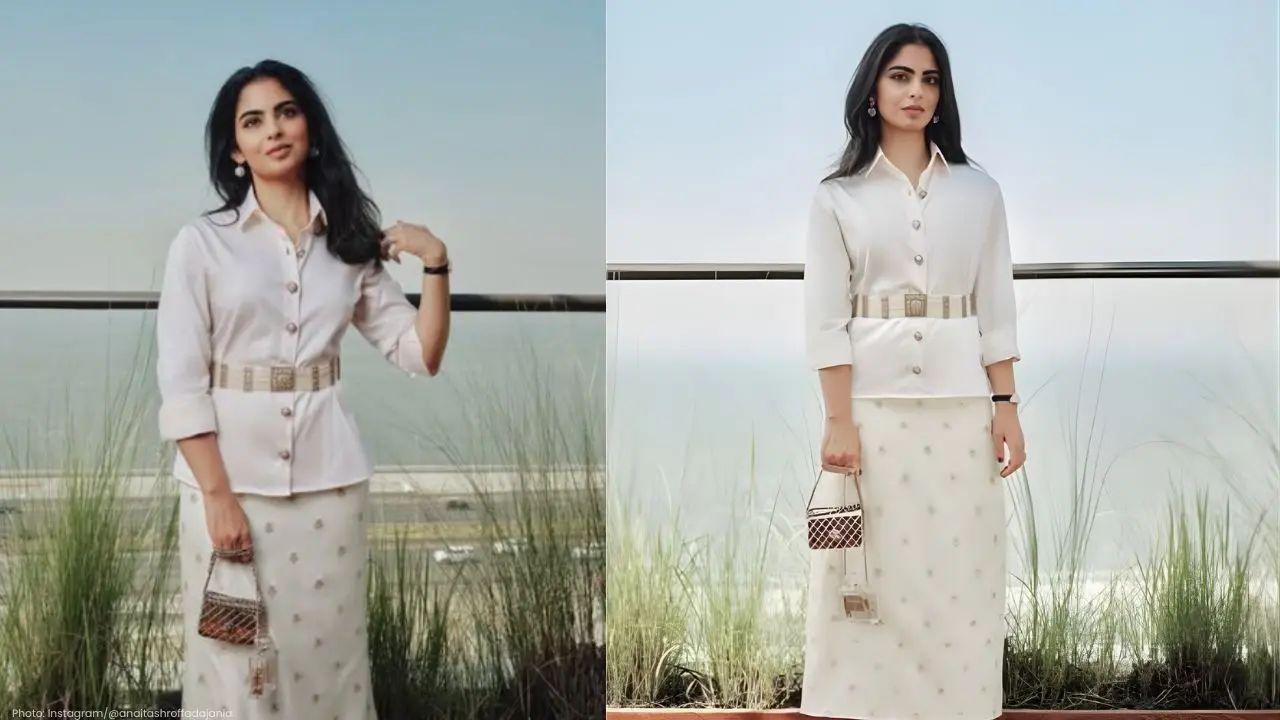 Isha Ambani Radiates Elegance in Custom White Attire by Manish Malhotra