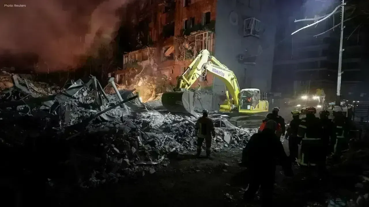 Missile Attack Destroys Residential Building in Kharkiv