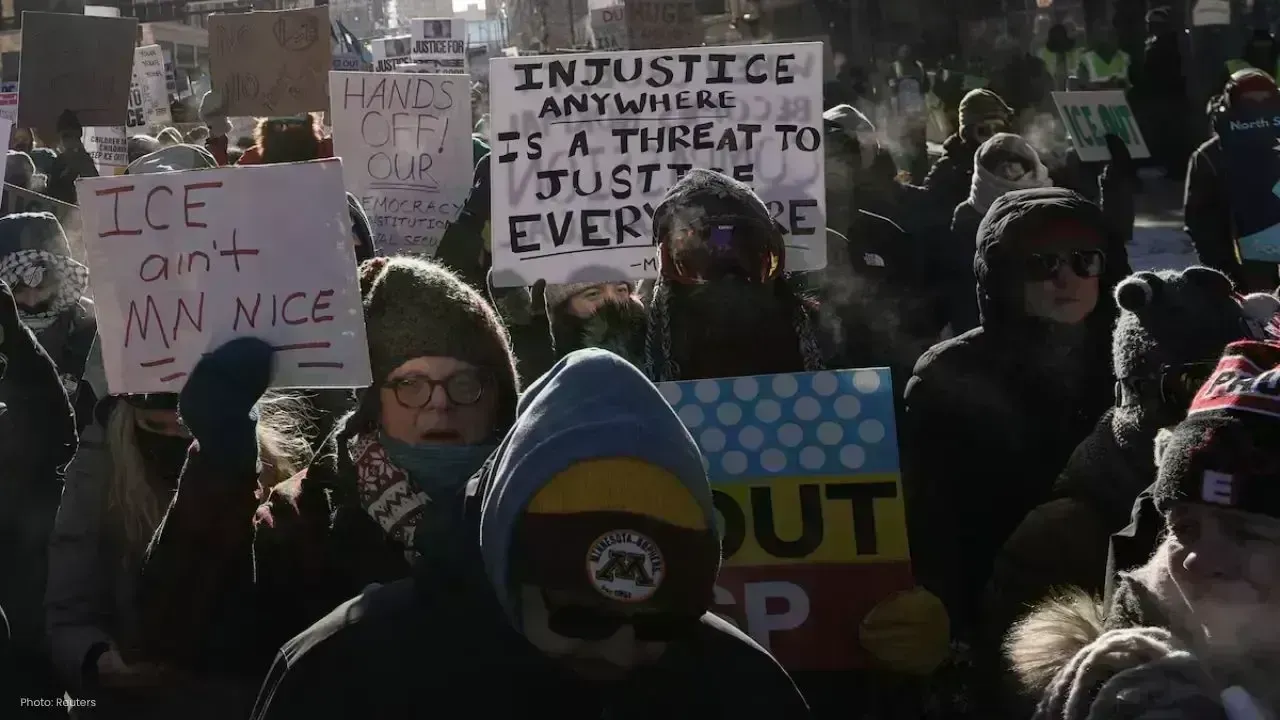 Massive Demonstration in Freezing Minneapolis Against ICE Operations