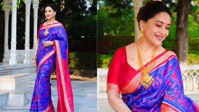 Madhuri Dixit Graces in Stunning Handloom Saree at 58