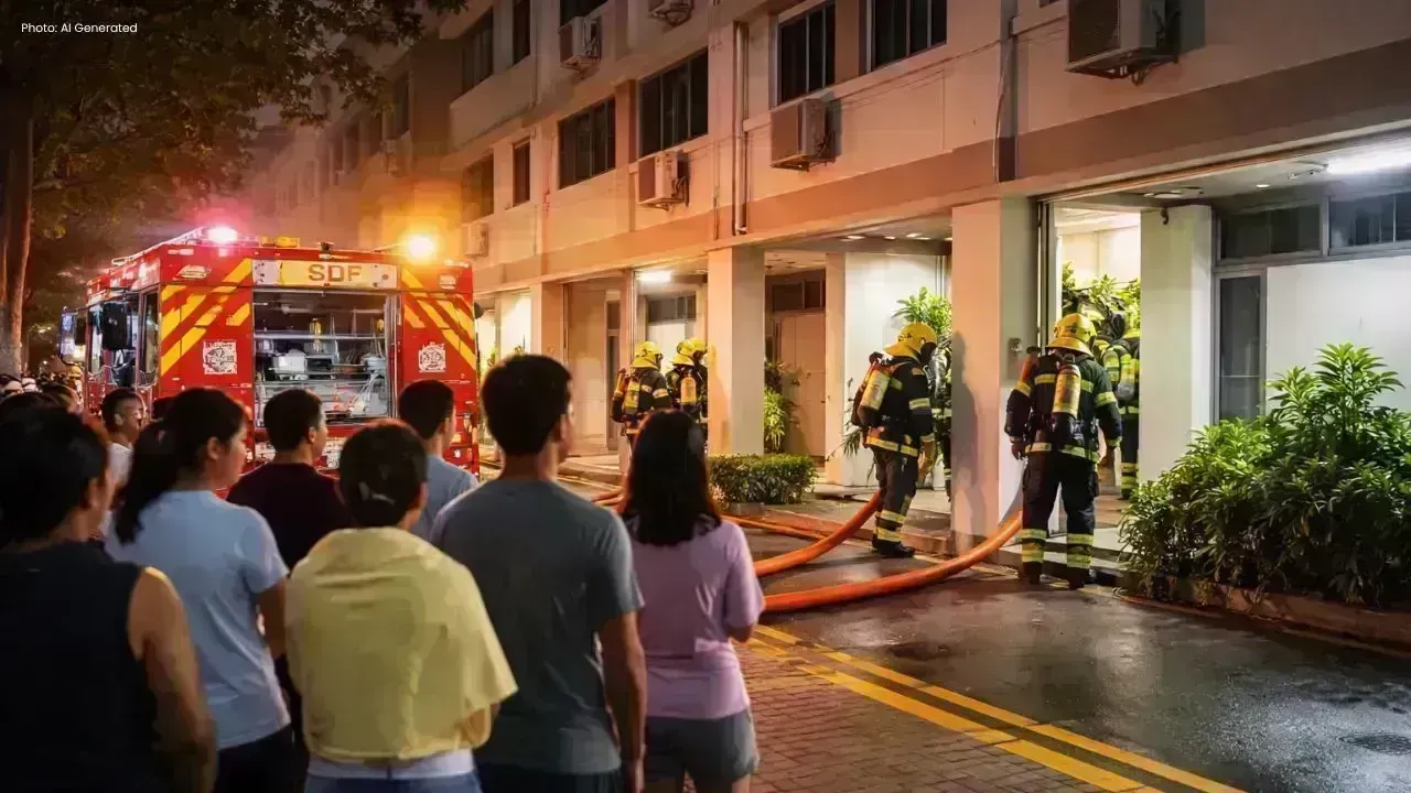 Fire Prompts Evacuation of 50 in Yishun HDB Flat