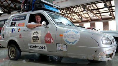 Adventurers Complete 14,000-Mile Journey in Vintage Three-Wheeler