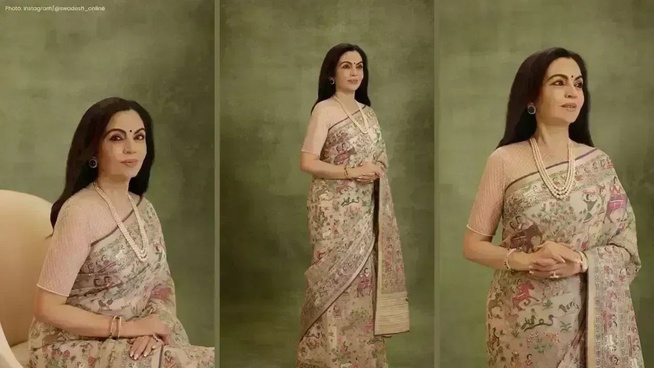Nita Ambani Dazzles in Exquisite Jamdani Saree at TIME 100 Summit
