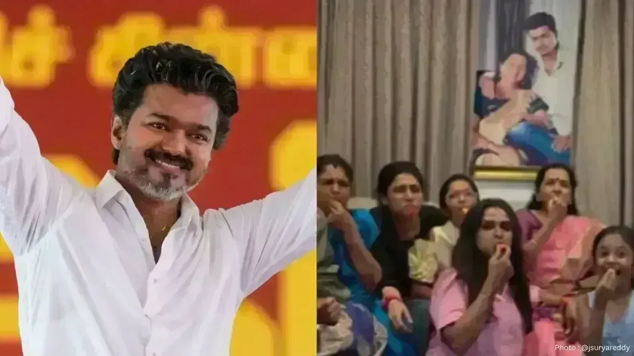 Massive Crowds at Vijay's Chennai Home as Trisha Drops By