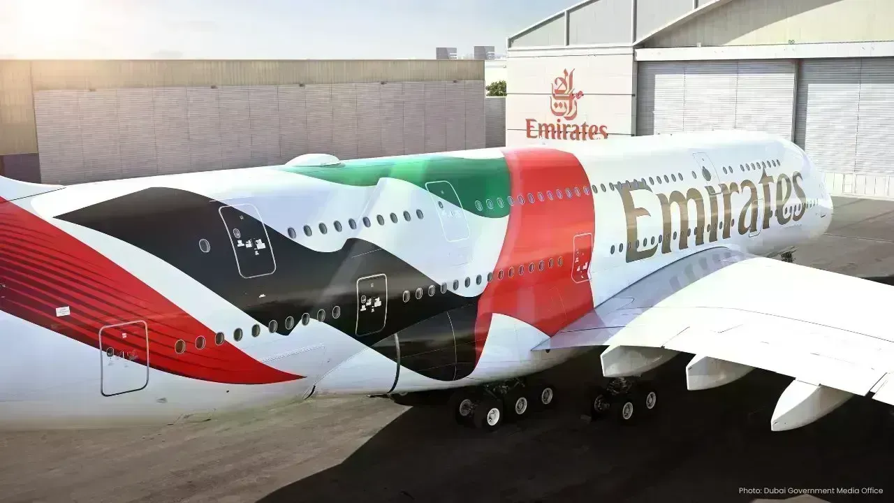 Emirates Airlines Showcases UAE Flag Livery on Airbus A380