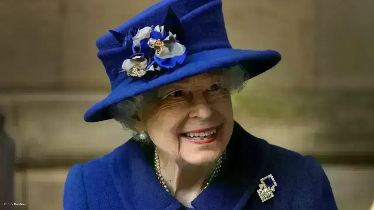 Queen Elizabeth II's Iconic Lotus Gown from India Now at Buckingham Palace