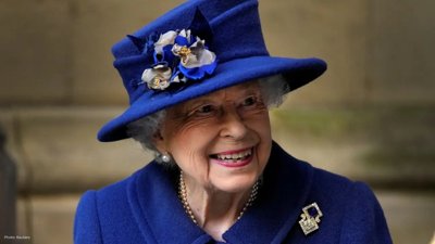 Queen Elizabeth II's Iconic Lotus Gown from India Now at Buckingham Palace