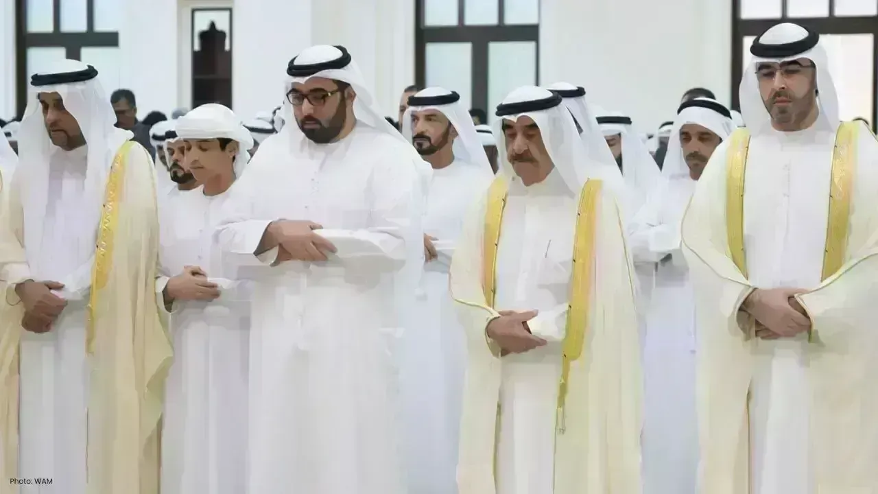 Umm Al Qaiwain Ruler Celebrates Eid Al-Adha Prayer with Esteemed Guests