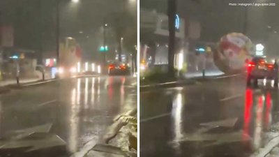 Giant World Cup Ball Breaks Loose in Storm, Rolls Through El Salvador Streets Like Rocket League Game