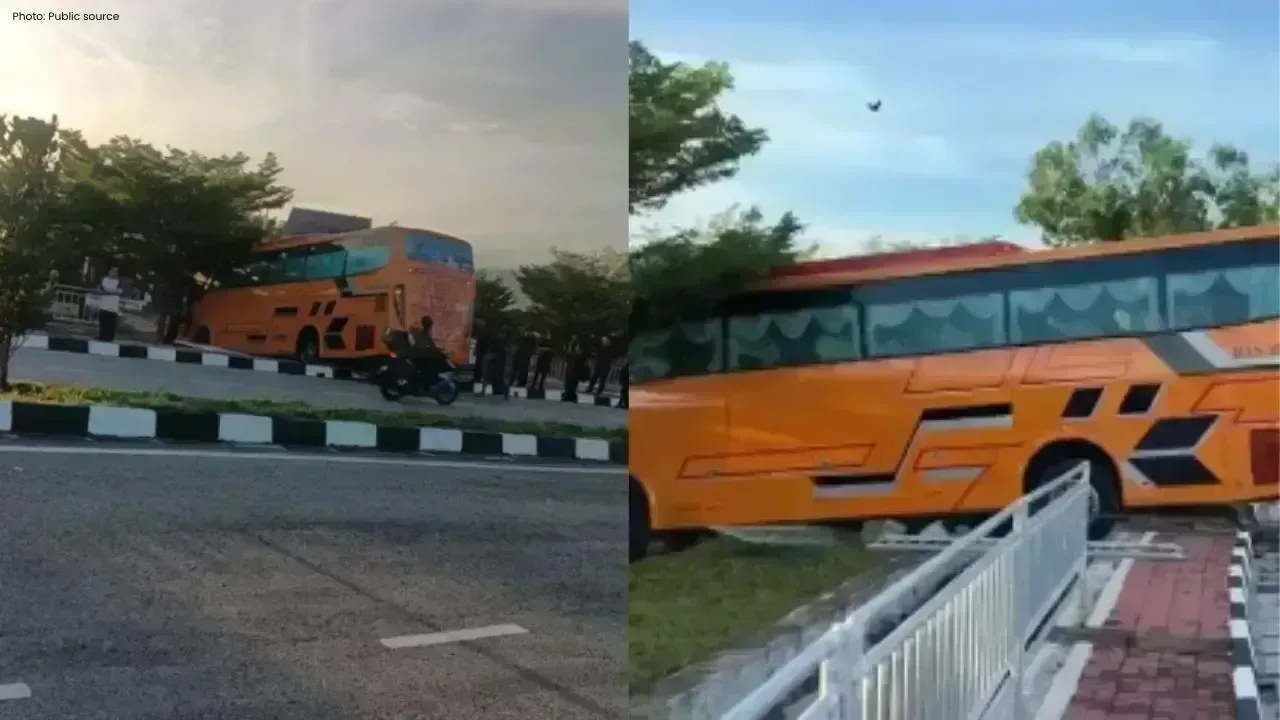 Bus Loses Control in Kulim: Driver Injured, All Students Unharmed