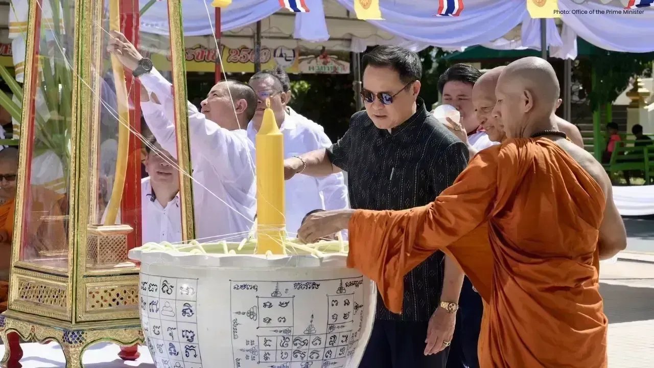 Thai PM Anutin Performs Luang Pu Thuad Amulet Blessing Ceremony