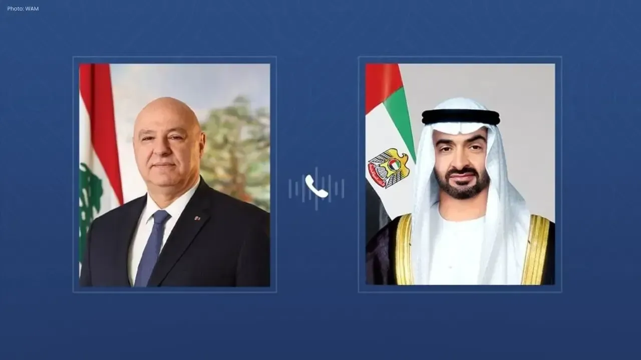 UAE, Lebanon Presidents Discuss Bilateral Ties and Regional Stability
