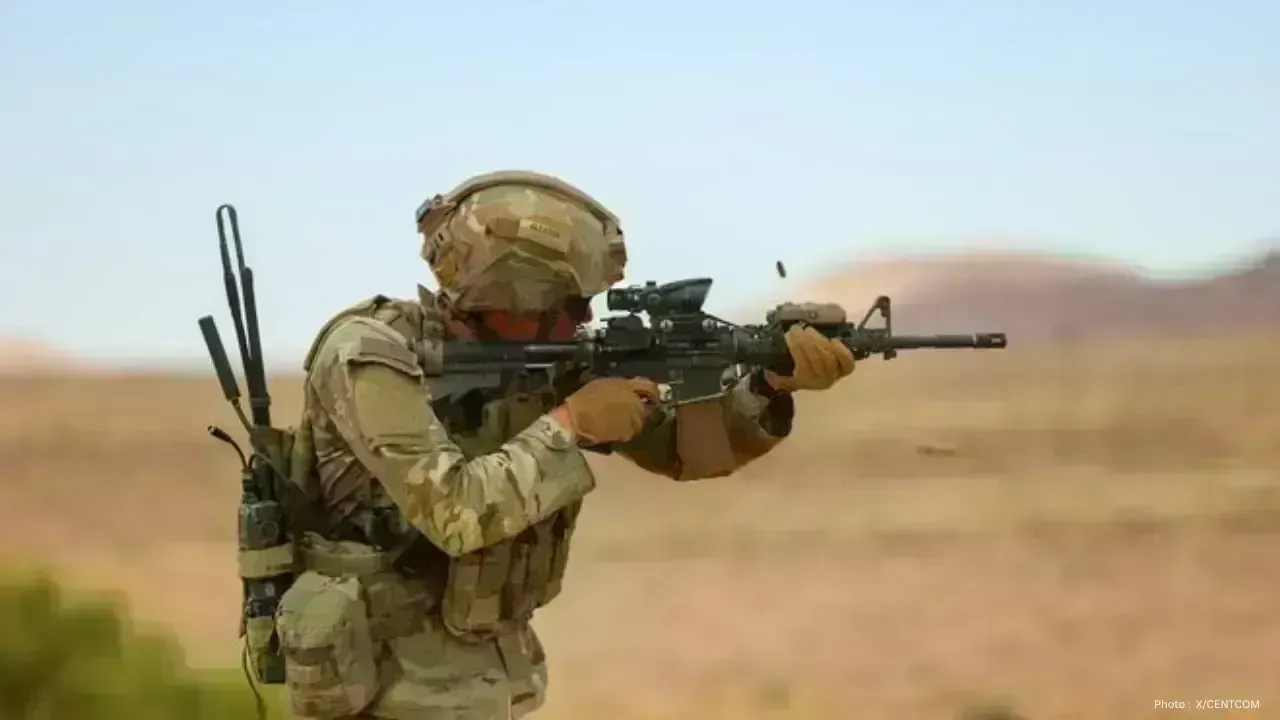 US Army Paratroopers Engage in Small Arms Training in the Middle East
