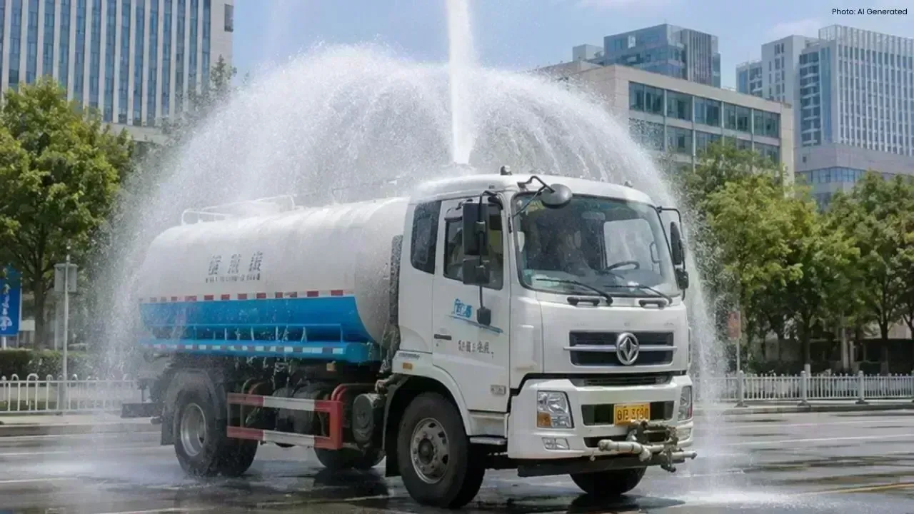 China's Innovative Water Trucks Combat Summer Heat