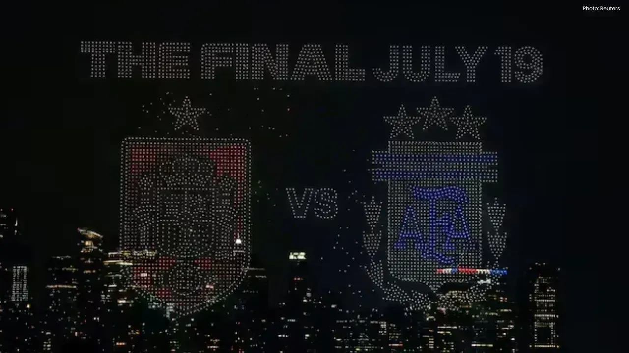 World Cup Drone Show Dazzles New York Before Argentina-Spain Final