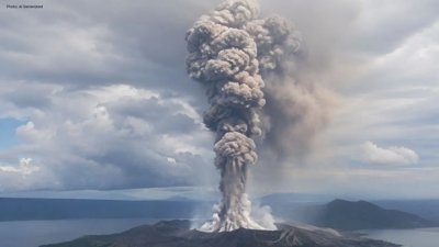 Taal Volcano Experiences Second Eruption in One Day